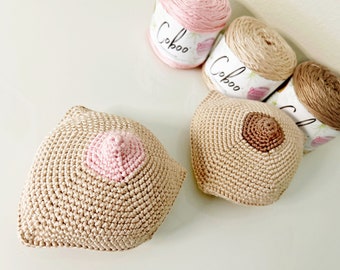Crochet Knockers PDF Pattern / Crochet Breast Pattern / Crochet Prosthetic Boobs / Breast Cancer Awareness Gift Ideas / Crochet Bosom /