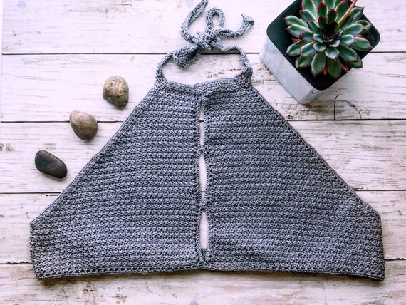 Crochet Halter Top Pattern Crop Top Crochet Yoga Top Bikini Crochet Pattern  Summer Top Video Easy Pattern Tutorial Crochet Top Women S XL 