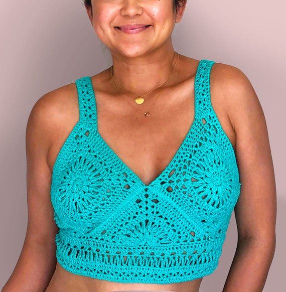 Crochet Granny Squares Sleeveless Top Pattern, Crochet