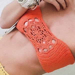 Crochet bandeau top Pattern / Crochet Tube Top / Crochet Bikini Top Pattern / Crochet Festival Top/ Cups A - F /PDF Pattern