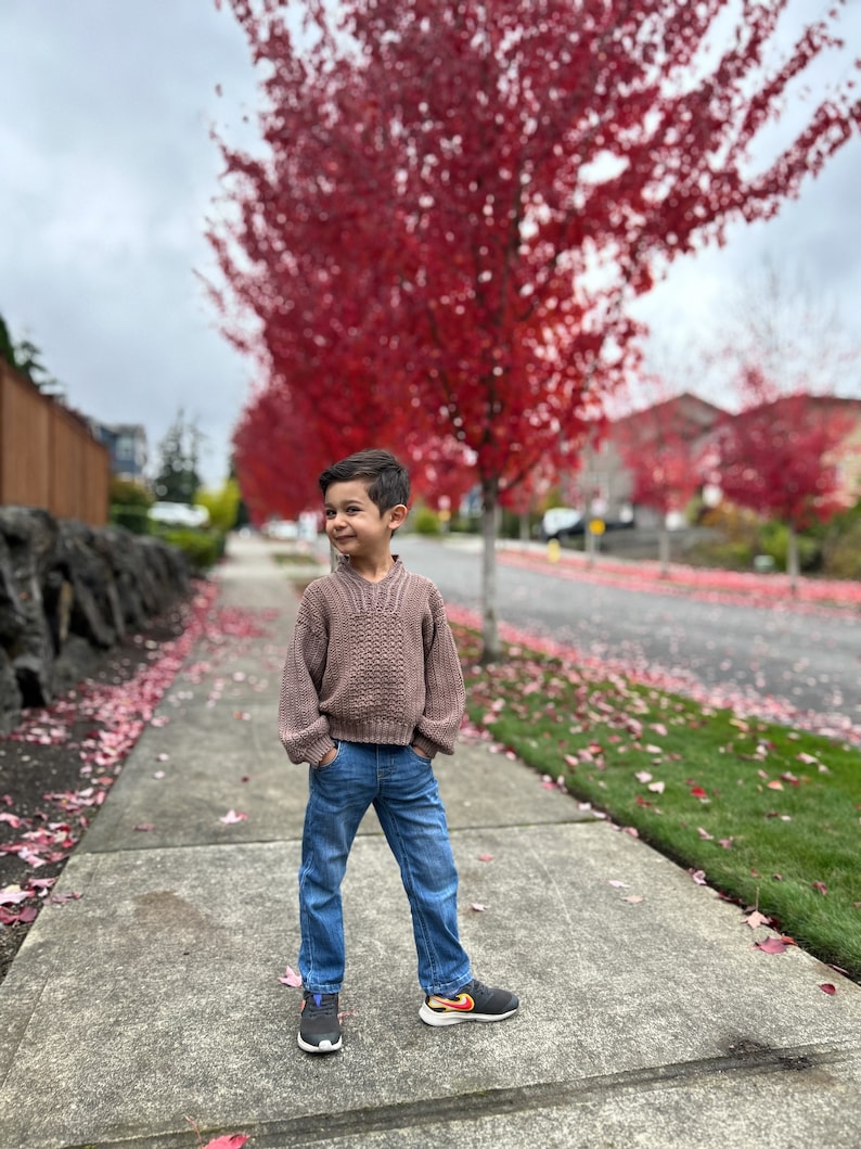 Crochet Unisex Sweater PDF Pattern, For Boys, Girls and Adults,  2T - 16/XS - 5XL,  Video tutorial included