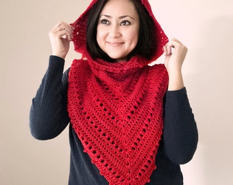 Cowl Hoodie Crochet PDF Pattern, Poncho with Hood ,Adjustable, + Video