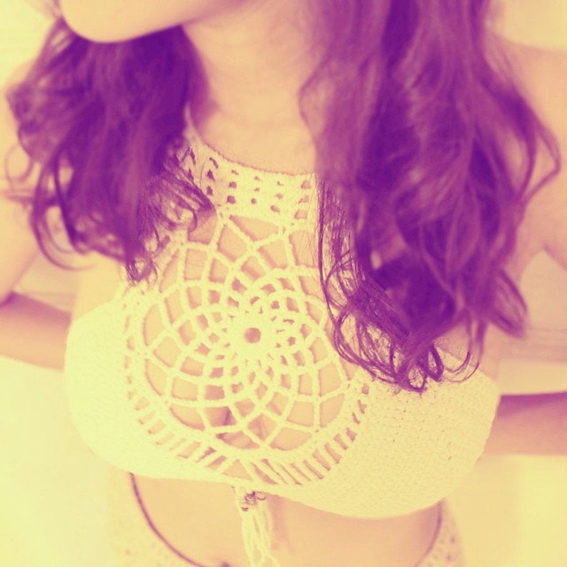 Dreamcatcher Summer Crochet Top Pattern, Crochet Halter Top, Music Festival, Crochet Crop Top Pattern, Beach Bikini Top, Crochet Yoga Top
