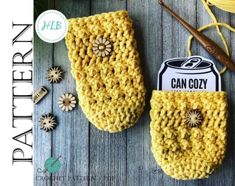 Crochet Can Cozy Pattern | Beginner Friendly (PDF Pattern)
