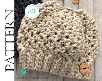 The Snowbird Ponytail Hat | Crochet Hat Pattern