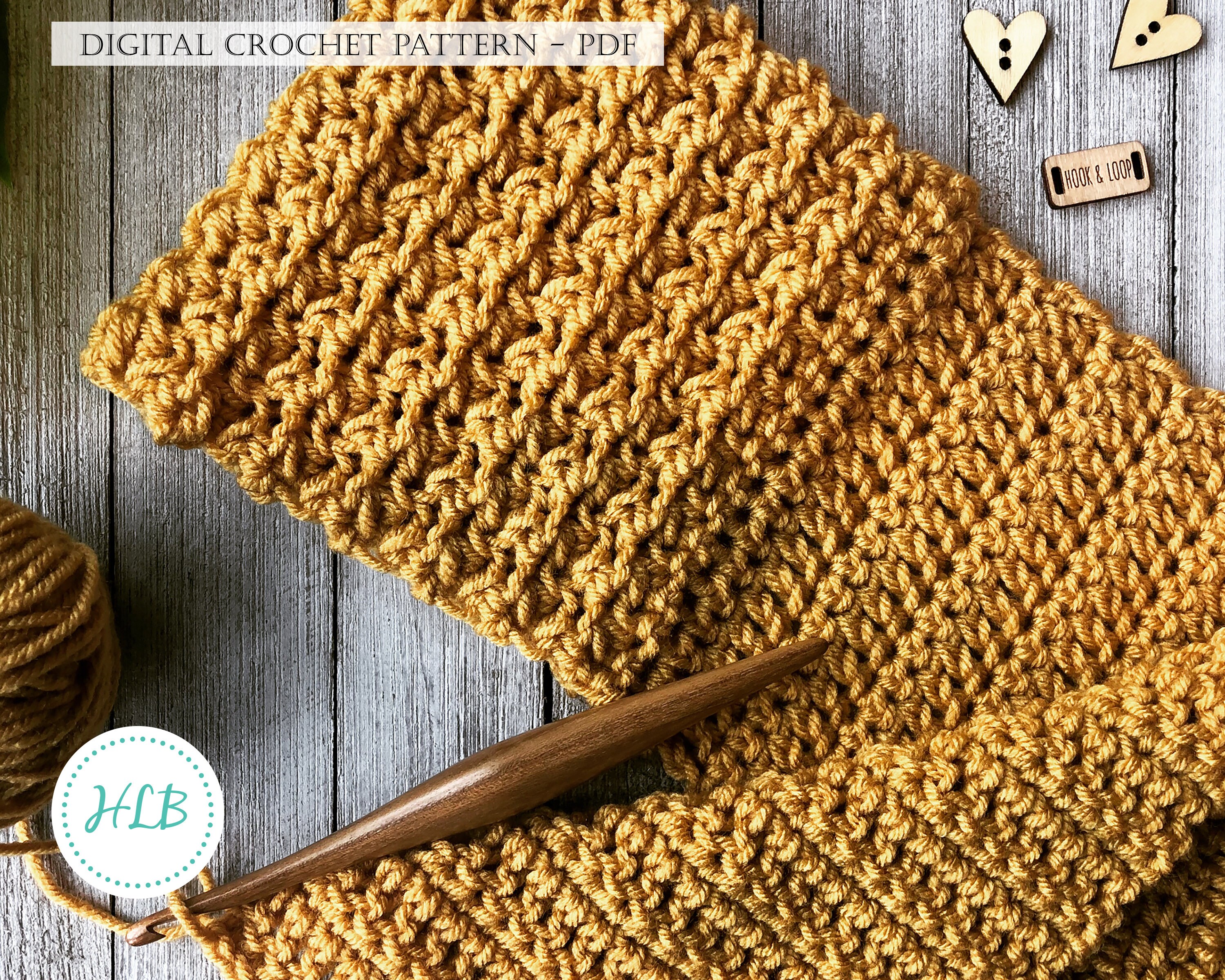 Easy Crochet Scarf Pattern | Keyhole Design (PDF Pattern) - Etsy