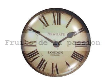 1 cabochon 25mm round glass clock cream