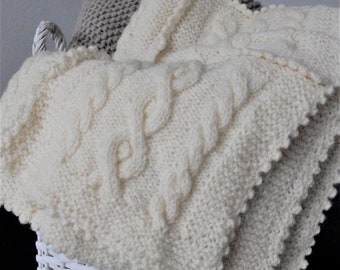 Handmade woolen baby blanket, 100% wool (size 23*31'' or 60*80 cm)