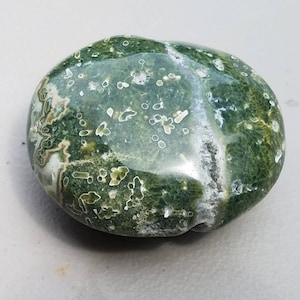 Ocean Jasper Palmstone #OJ1 Deep forest green Jasper with druzy pockets