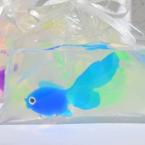 FISH IN A BAG Soap Favors Set of 10, Carnival Party Favors, Circus Theme Birthday Favors, Goldfish Soap, Nautical Favors, Under the Sea image 1