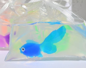 FISH IN A BAG Soap Favors (Set of 10), Carnival Party Favors, Circus Theme Birthday Favors, Goldfish Soap, Nautical Favors, Under the Sea