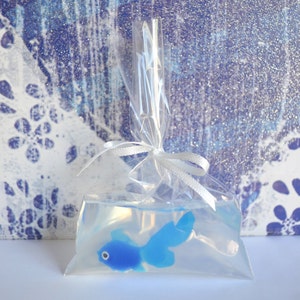 FISH IN A BAG Soap Favors Set of 10, Carnival Party Favors, Circus Theme Birthday Favors, Goldfish Soap, Nautical Favors, Under the Sea image 6