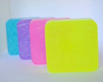 CLEAR SOAP BAR, Soap with Glitter, Unicorn Gift for Girls, Magical Glycerin Soap, Stocking Stuffers, Pretty Rainbow Soap - Choose Your Color
