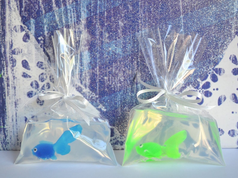FISH IN A BAG Soap Favors Set of 10, Carnival Party Favors, Circus Theme Birthday Favors, Goldfish Soap, Nautical Favors, Under the Sea image 5