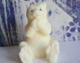 POLAR BEAR SOAP - Cute Bear Gift, Kids Stocking Stuffer, Winter Soap, White Bear Shaped Animal Soap, Bear Party Favors, Holiday Soap, Bear
