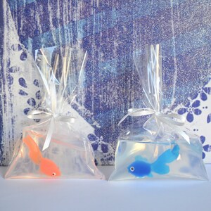 FISH IN A BAG Soap Favors Set of 10, Carnival Party Favors, Circus Theme Birthday Favors, Goldfish Soap, Nautical Favors, Under the Sea image 4