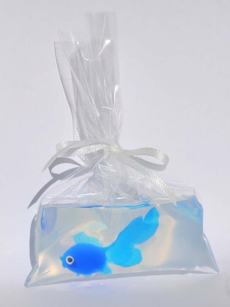 FISH IN A BAG Soap Favors Set of 10, Carnival Party Favors, Circus Theme Birthday Favors, Goldfish Soap, Nautical Favors, Under the Sea image 2