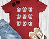 Dia de Los Muertos Skeleton Shirts Day of the Dead Halloween Skull Gift Shirts Unisex T-shirt