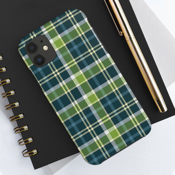 Green Plaid Aesthetic Iphone 11 Case Iphone 11 X 8 7 6 Plus Etsy
