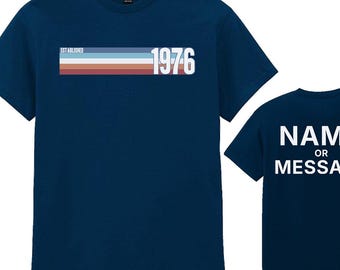 Mens 50th Birthday T-Shirt, Est 1976 Personalised Custom Name or Message