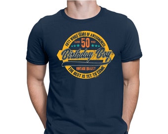 Mens 50th Birthday Gift T-Shirt Organic Cotton, Birthday Boy Classic 50 Year Old