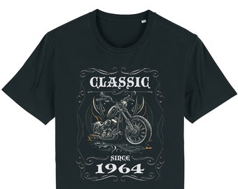 Mens 60th Birthday Bikers T-Shirt, Classic Since 1964, Chopper Motorcycle Gift