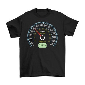 Mens 50th Birthday T-Shirt Organic Cotton, 50th Speedometer Born In 1974 Gift