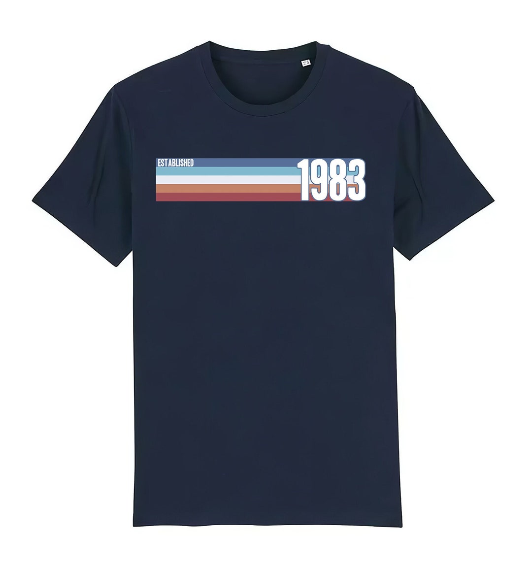 Mens 40th Birthday Tshirt Established 1983 Retro Strip Made Etsy UK