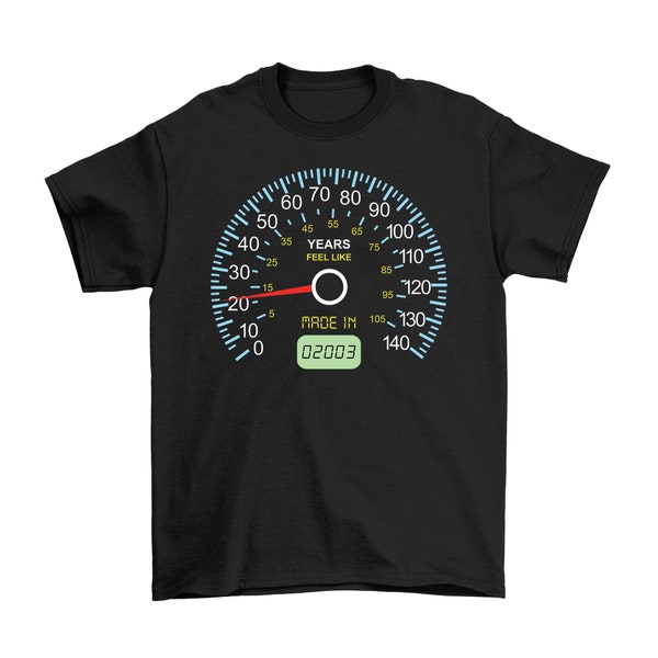 Mens 21st Birthday T-Shirt Organic Cotton - 21st Speedometer Born in 2003 Gift