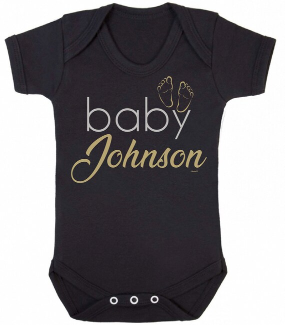 Personalised BABY GROW Boys Girls Name Moon Cute Funny Bodysuit Baby Shower Gift