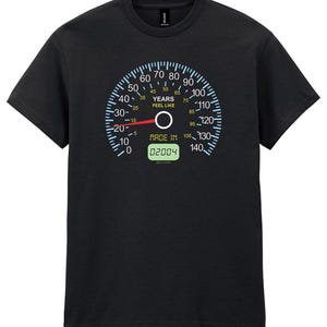 Mens 21st Birthday T-Shirt, Speedometer Born in 2004, Years Feel Like Funny Gift