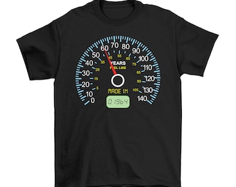 Mens 60th Birthday T-Shirt Organic Cotton, 60th Speedometer, Born In 1964 Gift