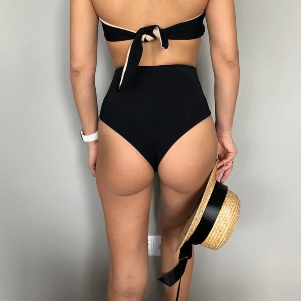 Bikini mit hoher Taille / Tanga mit hoher Taille / Bikini mit hoher Taille / Bikini mit hoher Taille / Badeanzug / Bademode / super hoher Taille Bikini