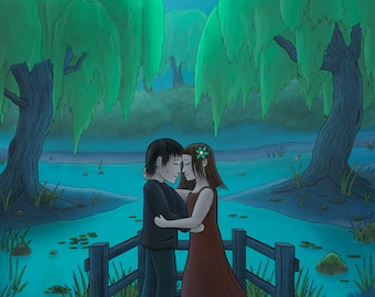 Love by the Willow trees - A5 Artwork print