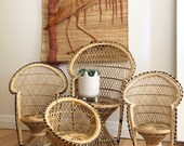 Short Mini Wicker Peacock Chair