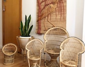 Medium Wicker Mini Peacock Chair