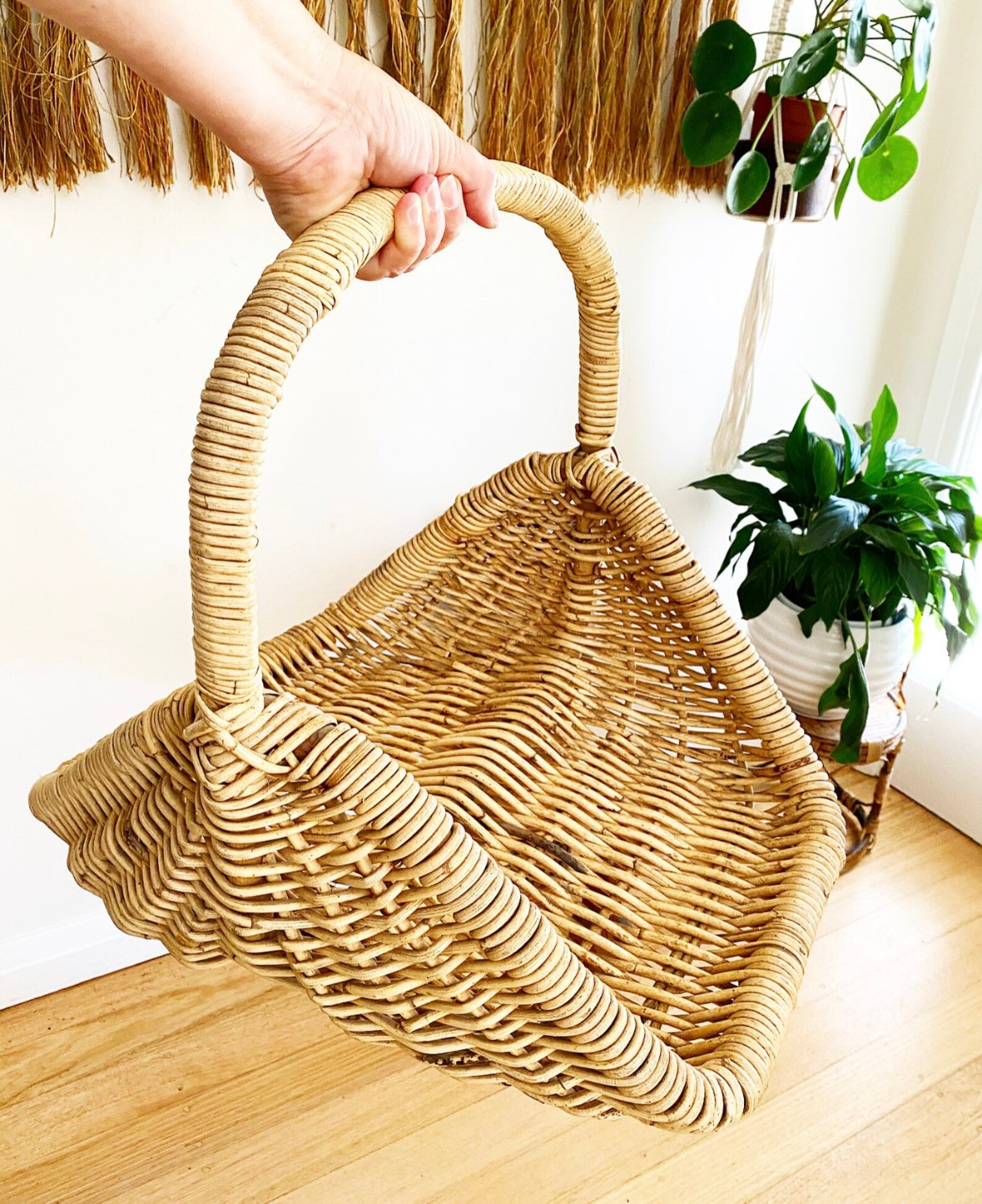Large Cane Flat Basket Local Geelong Pick Up Only Etsy