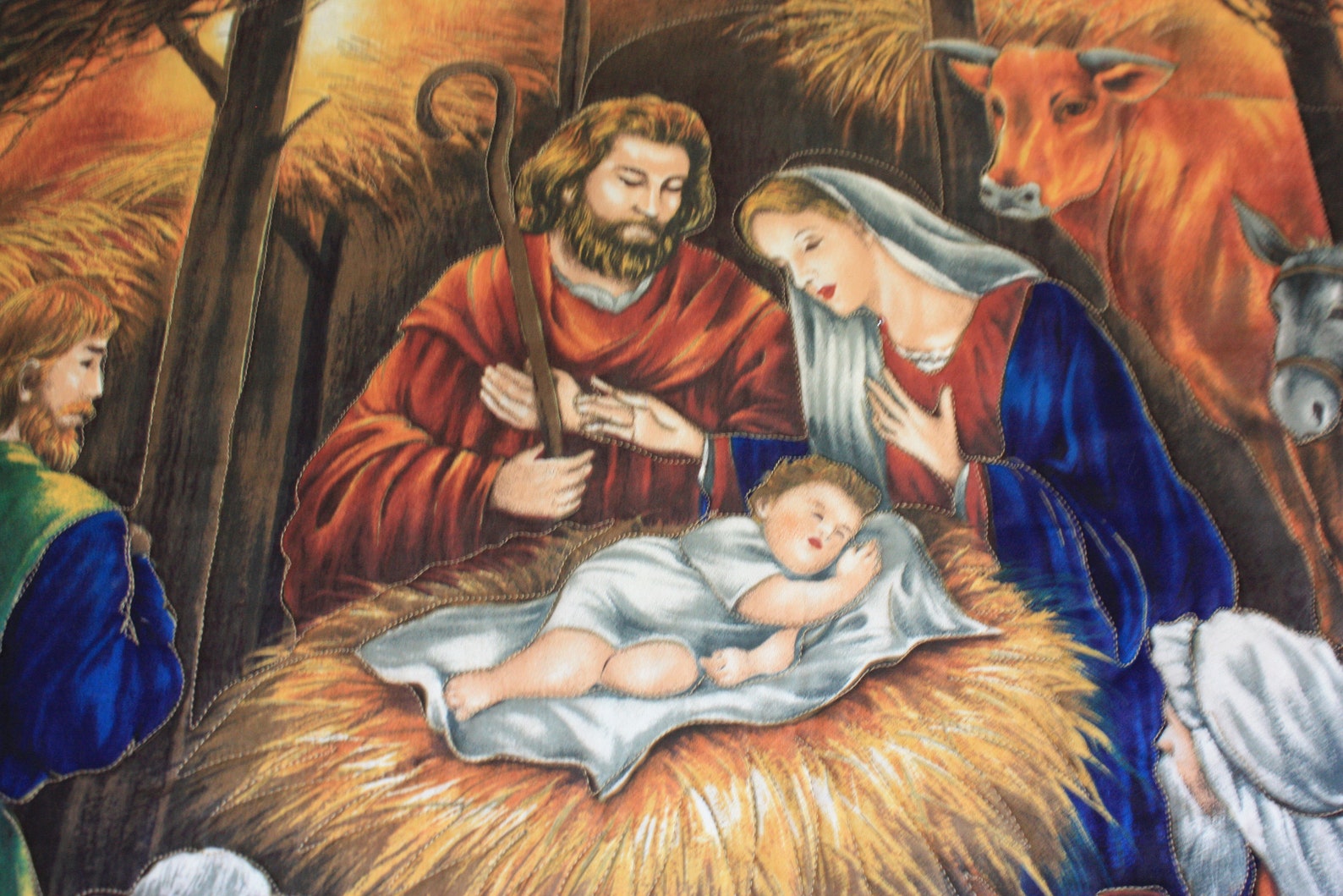 The Nativity Mary Joseph Jesus Shepherds Stable Wall Hanging - Etsy