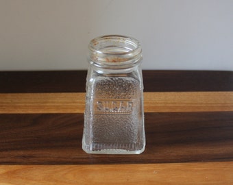 Vintage Clear Glass Sugar Shaker No Lid Mid Century Kitchen