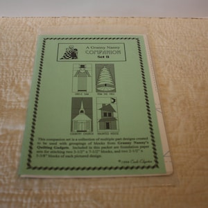 Granny Nanny's Companion Set B Miniature Paper Piecing Uncle Sam/Trim the Tree/Country Church/Haunted House Vintage 1994