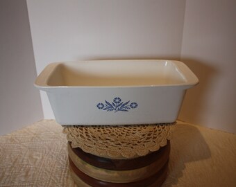 Vintage Cornflower Corning Bread Pan P-315 2 Qt 9 X 5 X 3 Made in USA