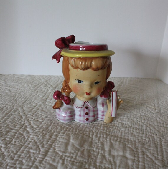 Vintage Lady Head Vase Umbrella Girl NO Umbrella Etsy