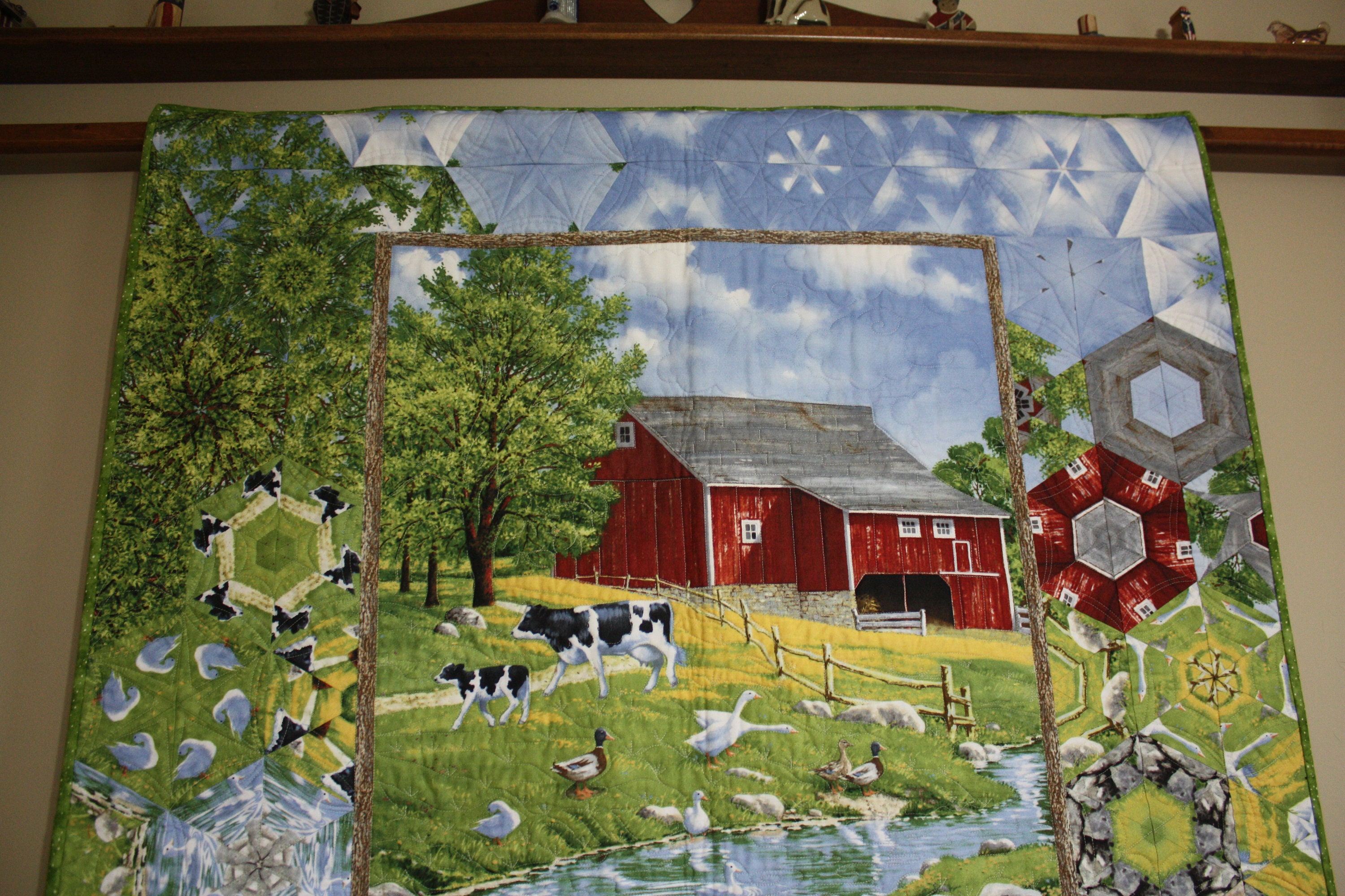 Quilt Handmade New One of a Kind Design Farm Scene Red Barn Etsy