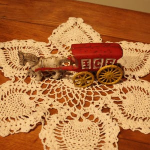 Vintage Cast Iron Toy Horse-Drawn Ice Wagon Collectible / Toy Collectible/ Vintage Folk Art / Americana Toy