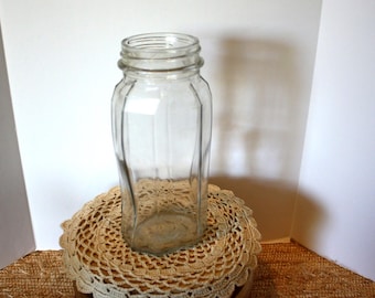 Vintage Oval Glass Jar, DES PAT 4416, Collectible Display