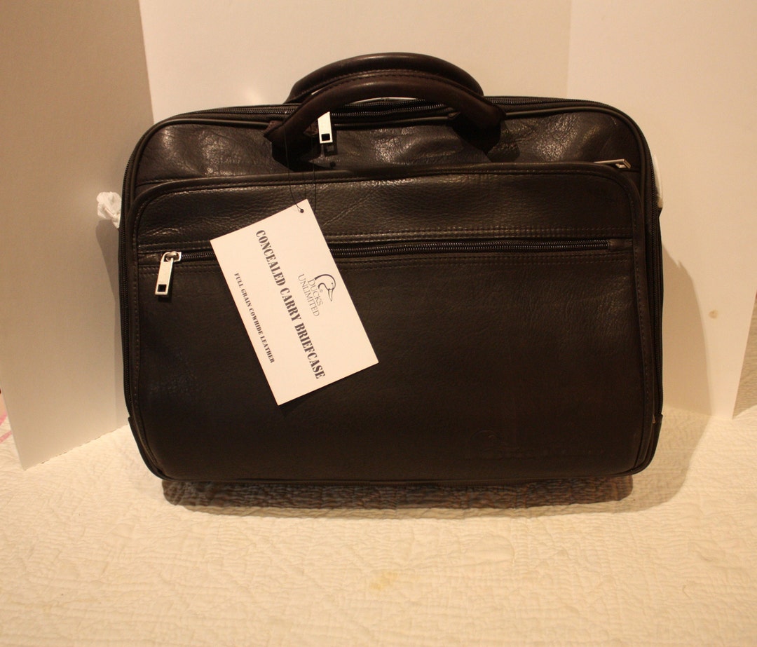 Ducks Unlimited Concealed Carry Briefcase Leather Vintage Etsy