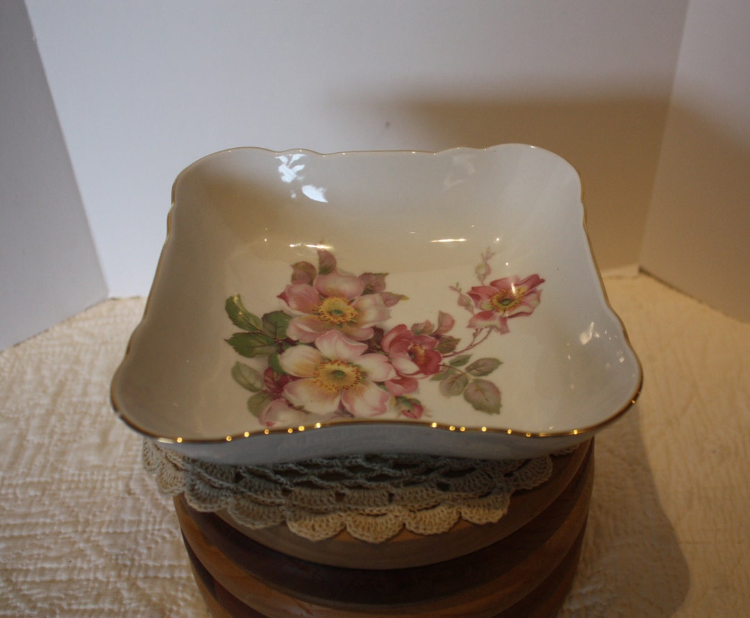 Vintage Wild Rose China Bowl by Schumann Arzberg Germany Golden Crown E ...