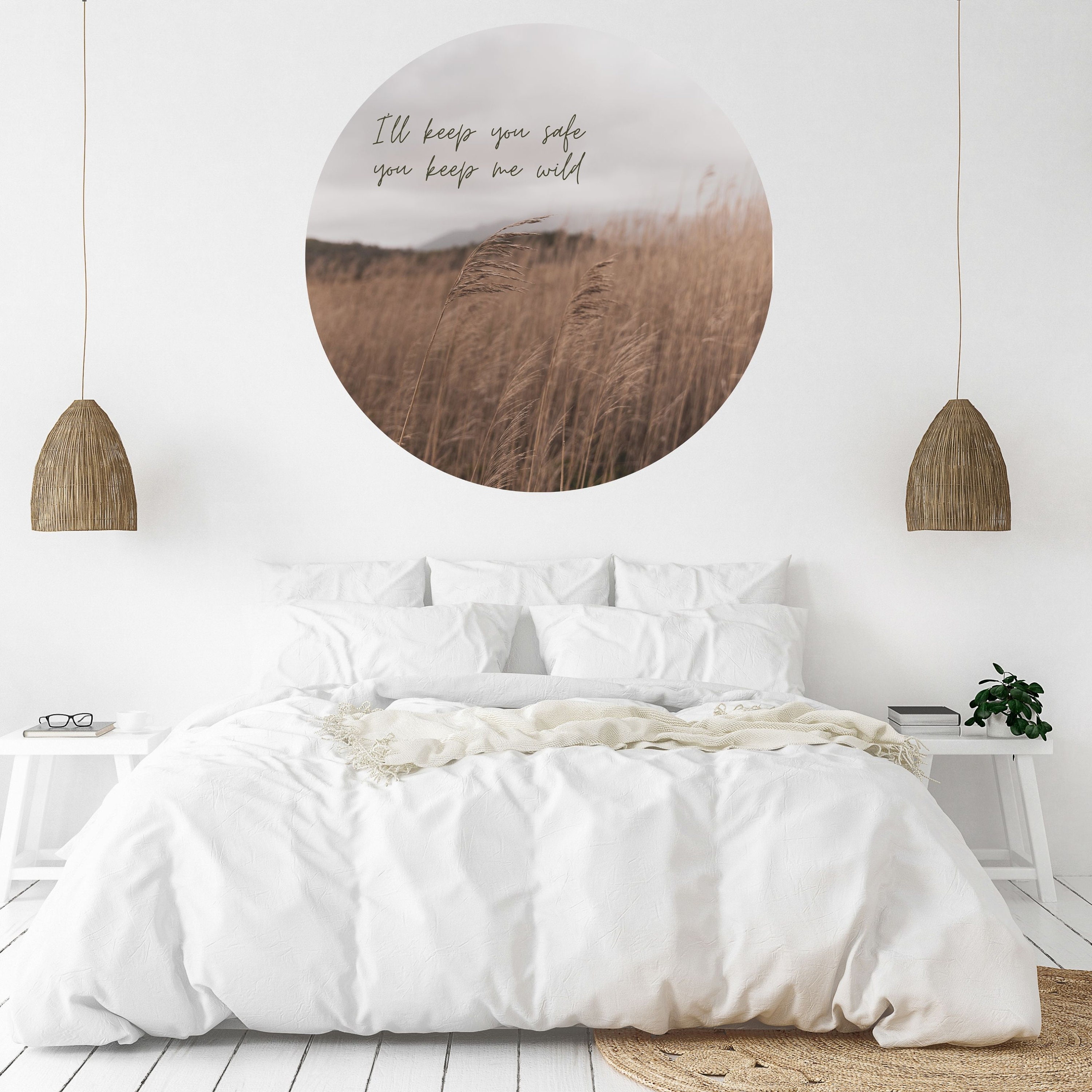 Grassy Farm Landscape Wall Decal Nature Decals Circle Wall Etsy UK