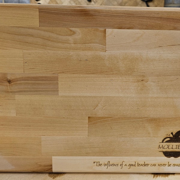 Personalized Teacher Appreciation Gift | Butcher Block Cutting Board | Wood Engraved Chopping Board | Laser Engraved Cutting Block