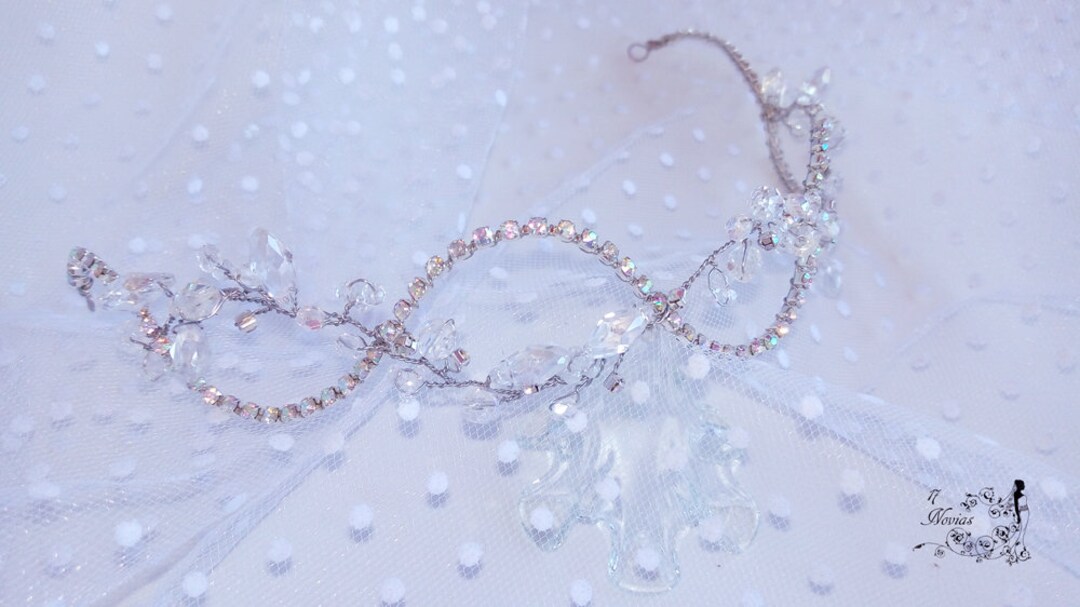 Tiara de flores de cristal y strass ideal para novia Etsy México